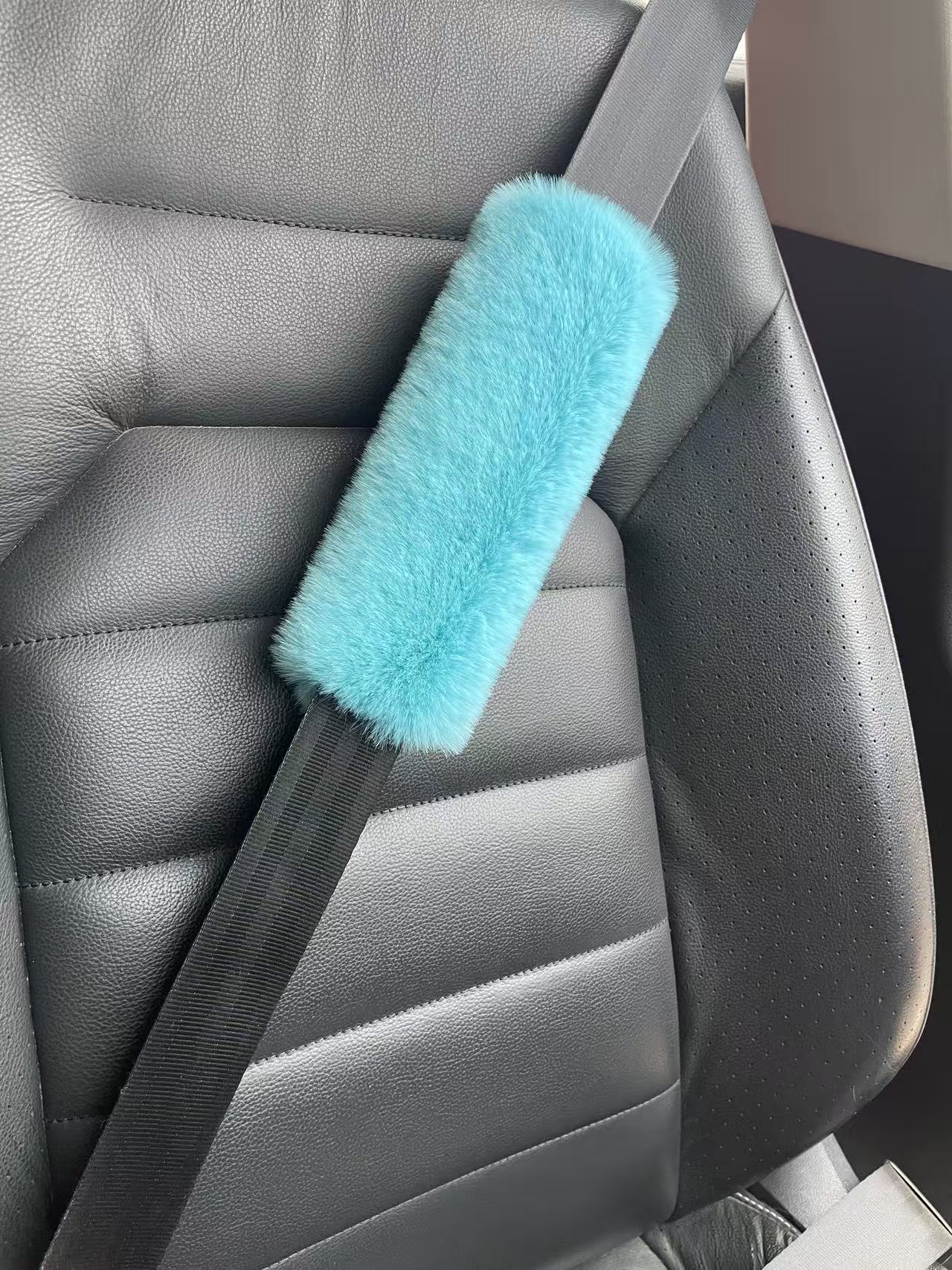 Car Seatbelt Shoulder Pads Imitation Rex Rabbit Fur Anti-Scratch Backpack Straps Children's Schoolbag Backpack Decorative Covers Decorative Pads