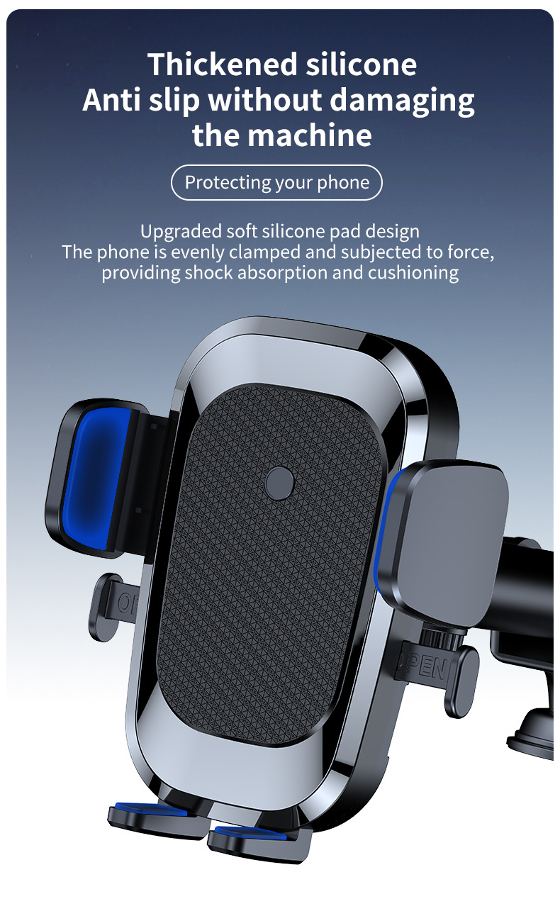 Cross-border hot-selling car mobile phone navigation bracket steam instrument panel suction cup multi-function gravity telescopic mobile phone bracket