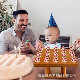 创意木质多孔置物架冰淇淋华夫饼陈列架派对宴会家用糖果寿司收纳