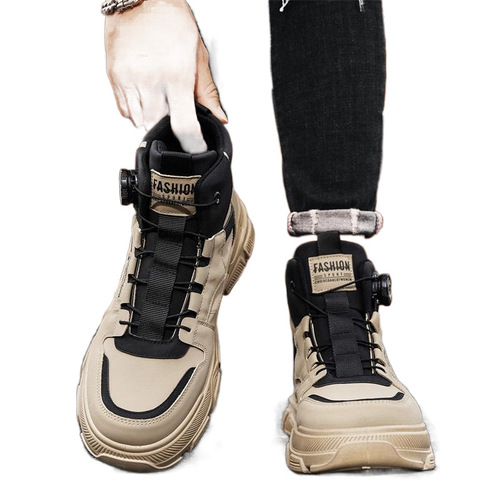 Men's Shoes 2025 Spring Retro Workwear British Style Outdoor Hiking Durable Leather Waterproof Men's Martin Boots