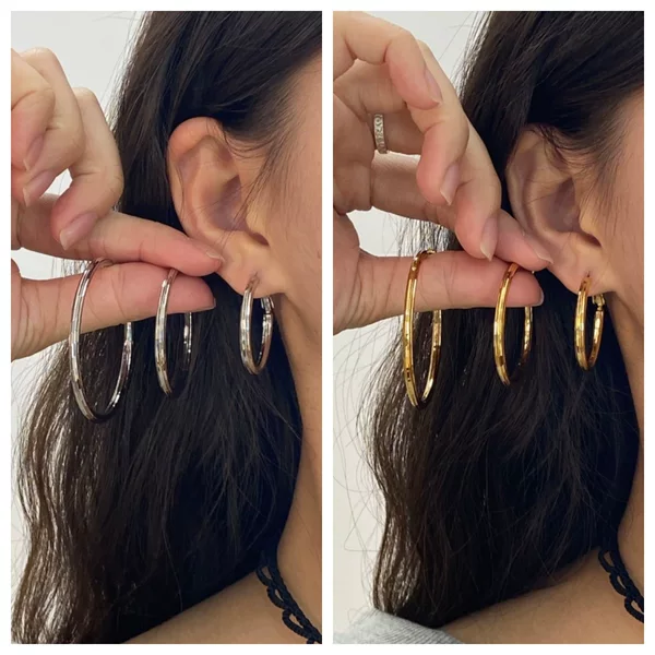 Light Luxury and High-End Plain Hoop Large Hoop Earrings for Women Niche Design Simple Elegant Versatile Earrings Earrings