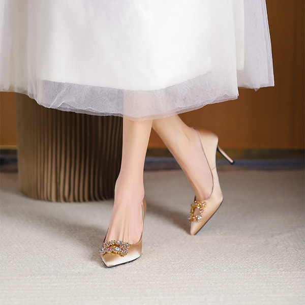 High heels heels with rhinestones