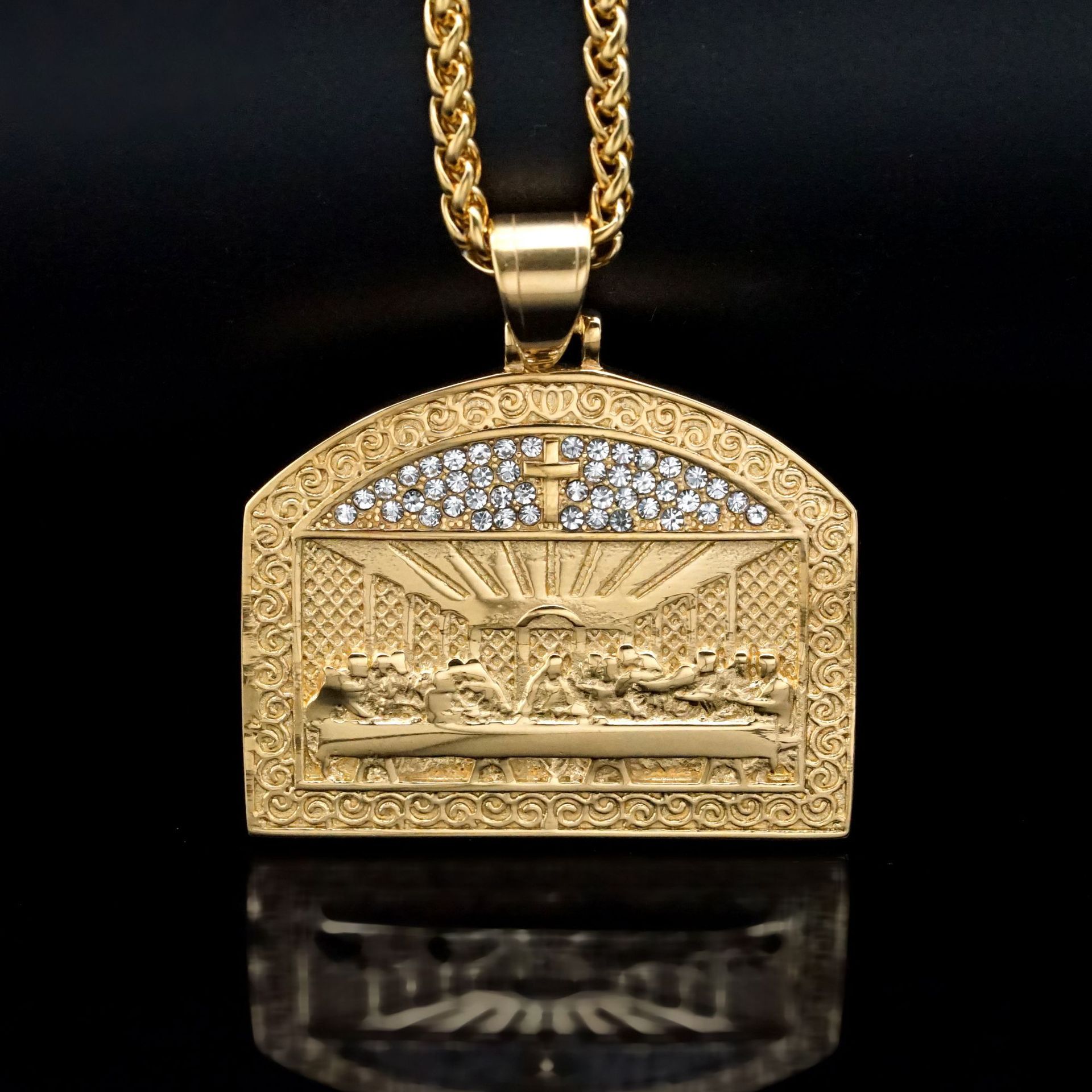 Titanium Steel Material Last Supper Pattern Spring&Summer Season Modern Style Last Supper Titanium Steel Plating Men's Men Pendant Necklaces
