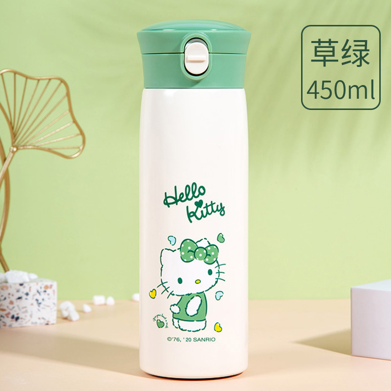 Taza termo de bebida directa de rebote de dibujos animados de Sanrio modelado en relieve 3D 316 mujeres de acero inoxidable de alto valor 350ML