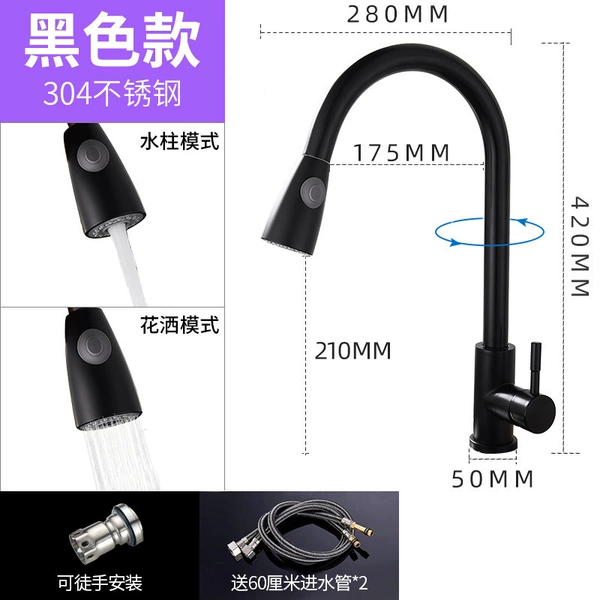 Stainless steel, black