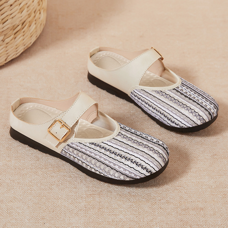 Zapatos de mujer con suela blanda que no cansan tus pies, nuevo estilo de verano, antideslizantes, resistentes al desgaste, sandalias exteriores de malla transpirable, zapatos informales de moda