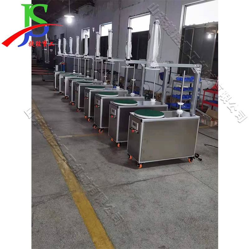 Estación logística equipo de embalaje de cartón pequeño contenedor máquina de enrollamiento de bandeja artículo equipo de enrollamiento de cinta adhesiva