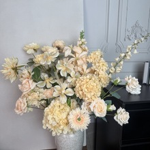 香槟色系婚庆道具仿真路引花订婚布置装饰花婚礼堂现场假花花艺