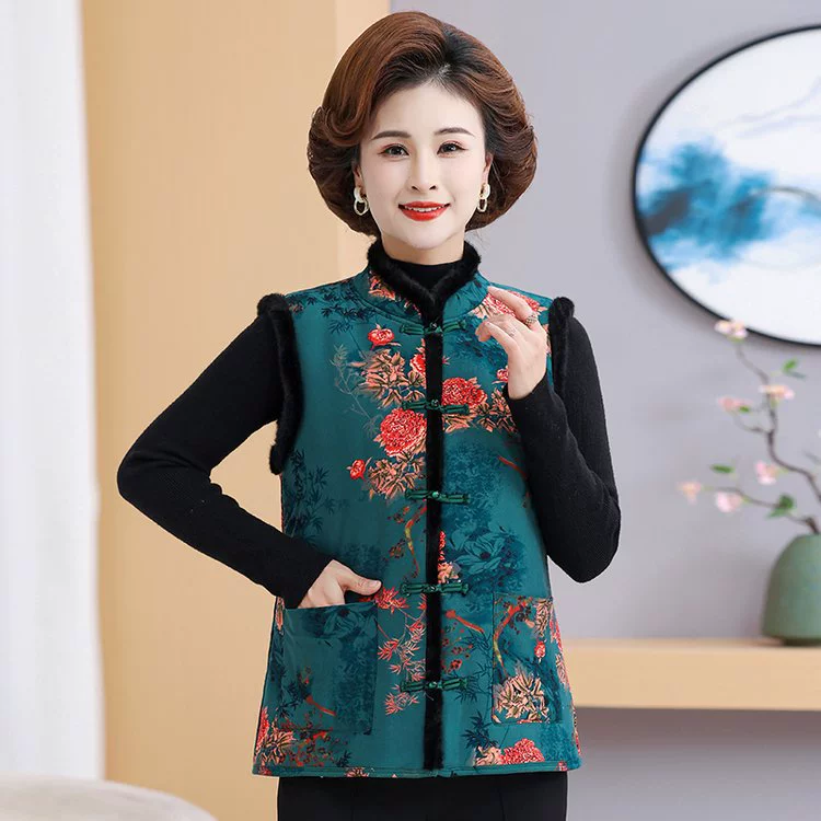 Keep warm vest, Chinese style, for middle age