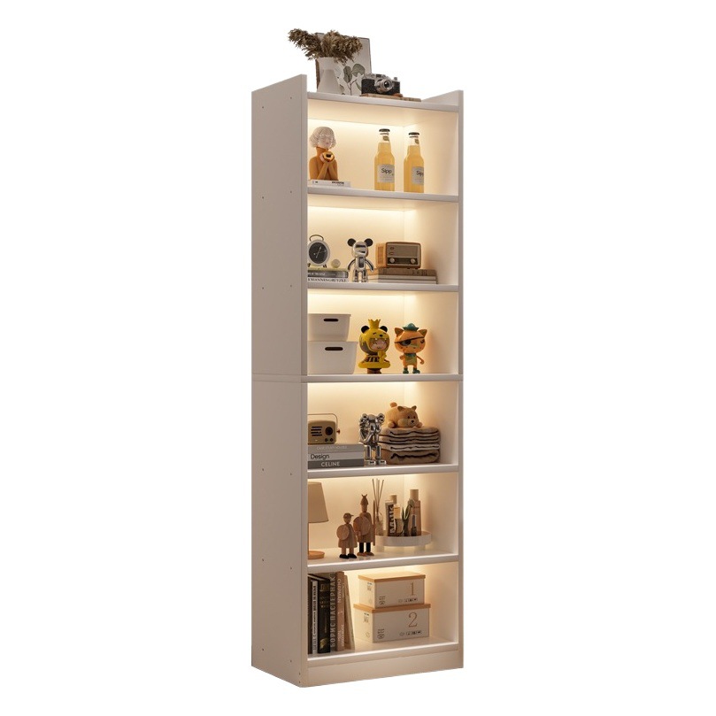 Sala de estar estante de múltiples capas estante para el hogar simple almacenamiento en el suelo estante de almacenamiento gabinete de pasillo contra la pared estudiante estantería
