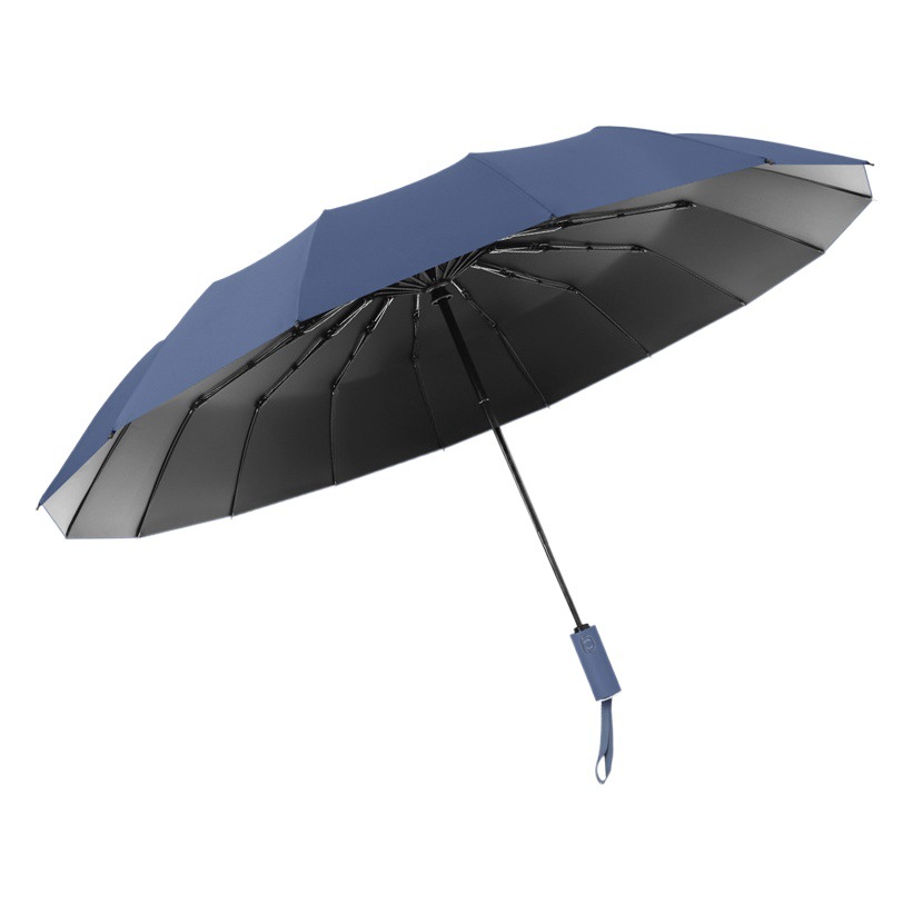 16 de hueso de un solo clic apertura y cierre de vinilo paraguas de protección solar engrosada paraguas plegable de gran tamaño de protección UV paraguas de sol Paraguas automático