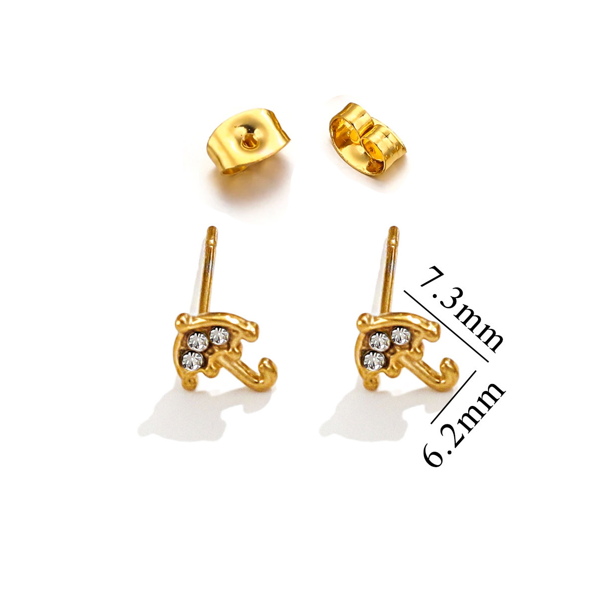 Acero inoxidable Moda europea y americana Personalidad Pendientes retro desgastados Luna Estrella Amor Rayo Pendientes de diamantes Acero de titanio