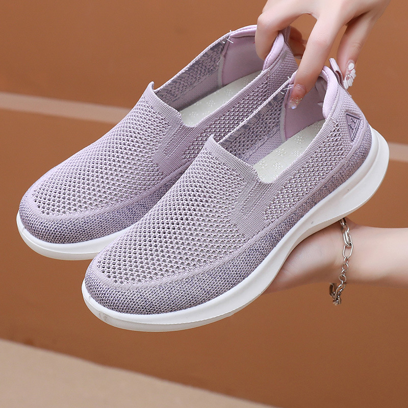 Shoes Women's Summer New Slip-on Women's Shoes Casual Walking Shoes Soft Sole Mother Shoes Fashion Custom sneaker Women