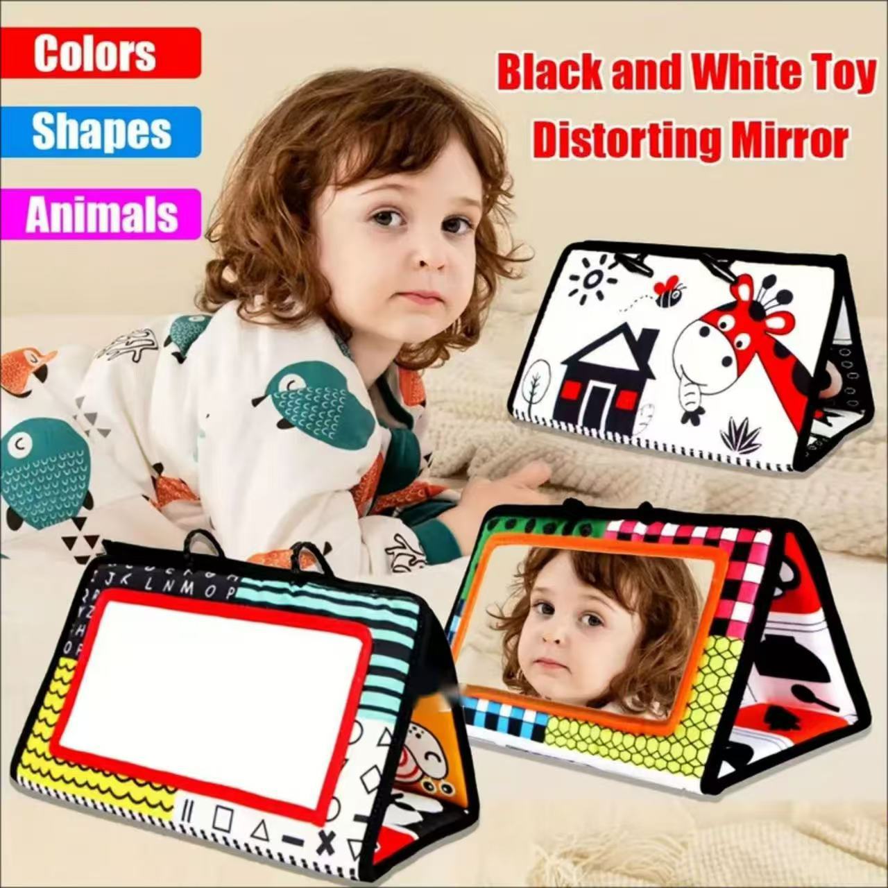 Cross-Border Infant Educational Toys New Model Foldable Baby Fun Mirror Car Backseat Bed Rattle Stroller Hanging Toy