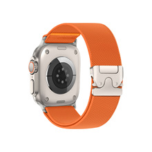 适用Applewatch手表全系列降落伞扣时尚款尼龙编制弹力苹果表带