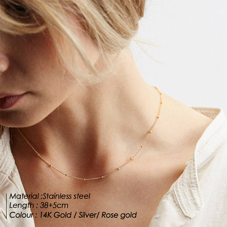 7g Weight PVD Coated Gold Plating Process PVD Coated 14K Gold Rose Gold Real Gold Plated Customization Laser Engraving Rectangle Titanium Steel Simple Style Waterproof Non Tarnish 304 Stainless Steel Layered Necklaces