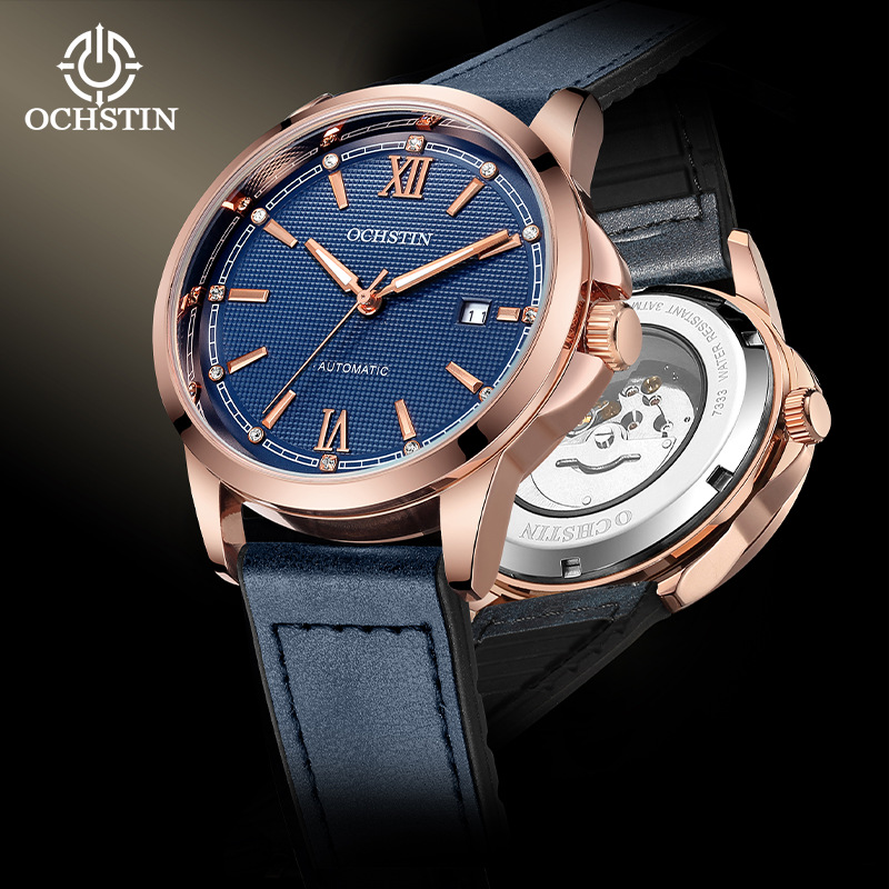 Ochstin Augusden Brand New Fully Automatic Mechanical Watch Men's Leather Magnetic Calendar Mechanical Watch