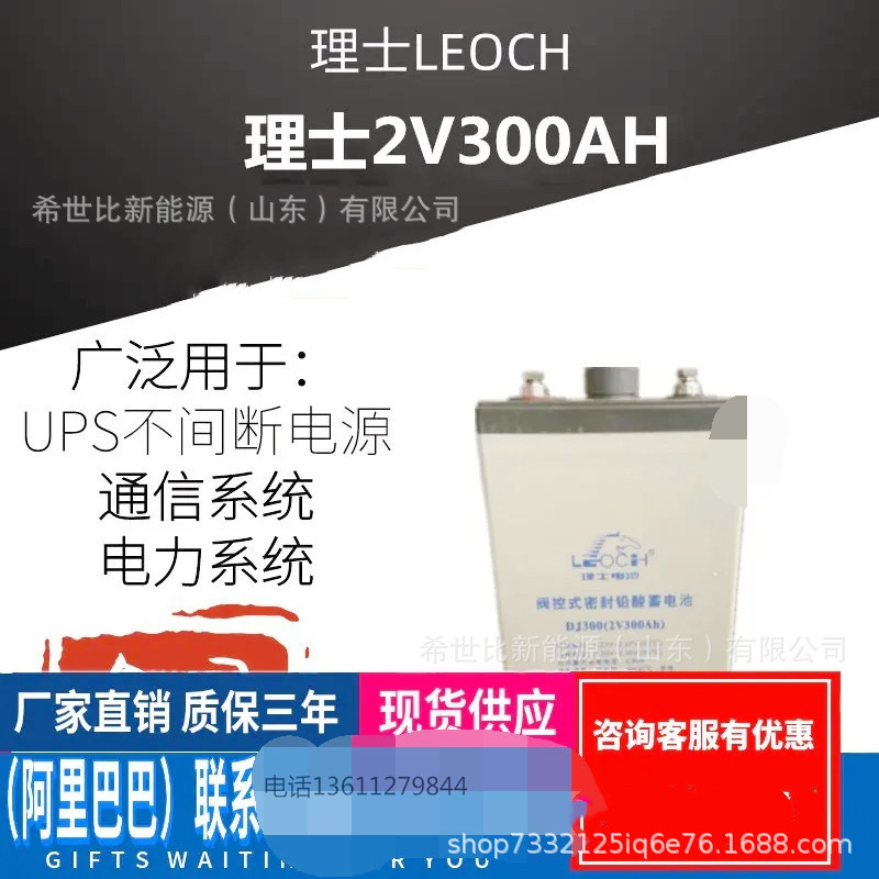 LEOCH江苏理士蓄电池DJ300免维护 2V300Ah光伏太阳能直流屏
