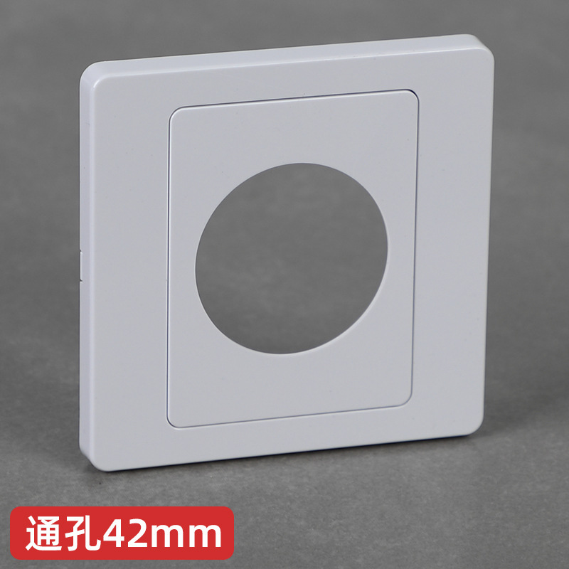 Panel en blanco con agujero de salida de cableado cubierta tipo 86 cableado con agujero de tapón de goma perforado caja de conexiones de placa blanca