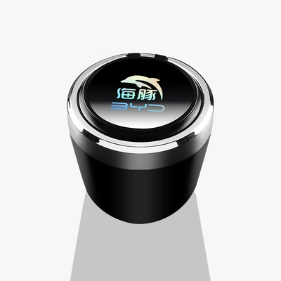 BYD Dolphin Seal Seagull Car ashtray - dolphinshort-glass-colorful-logo-one-click-opening-large-capacity