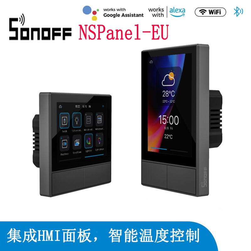 Sonoff NSPanel, an easy-to-use smart home control panel with US and European standards, features HMI control and is compatible with Alexa