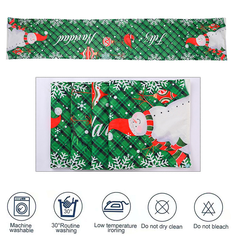 Christmas New Christmas Table Runner Red and Green Snowflake Plaid Snowman Table Runner for the Elderly Home Atmosphere Decorations_voghion.com