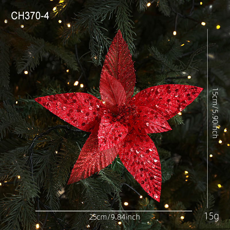 Flores de Navidad rojas de 25cm