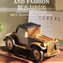 创意新款A9无线蓝牙音箱复古木纹老爷车低音炮收音机汽车音箱礼品