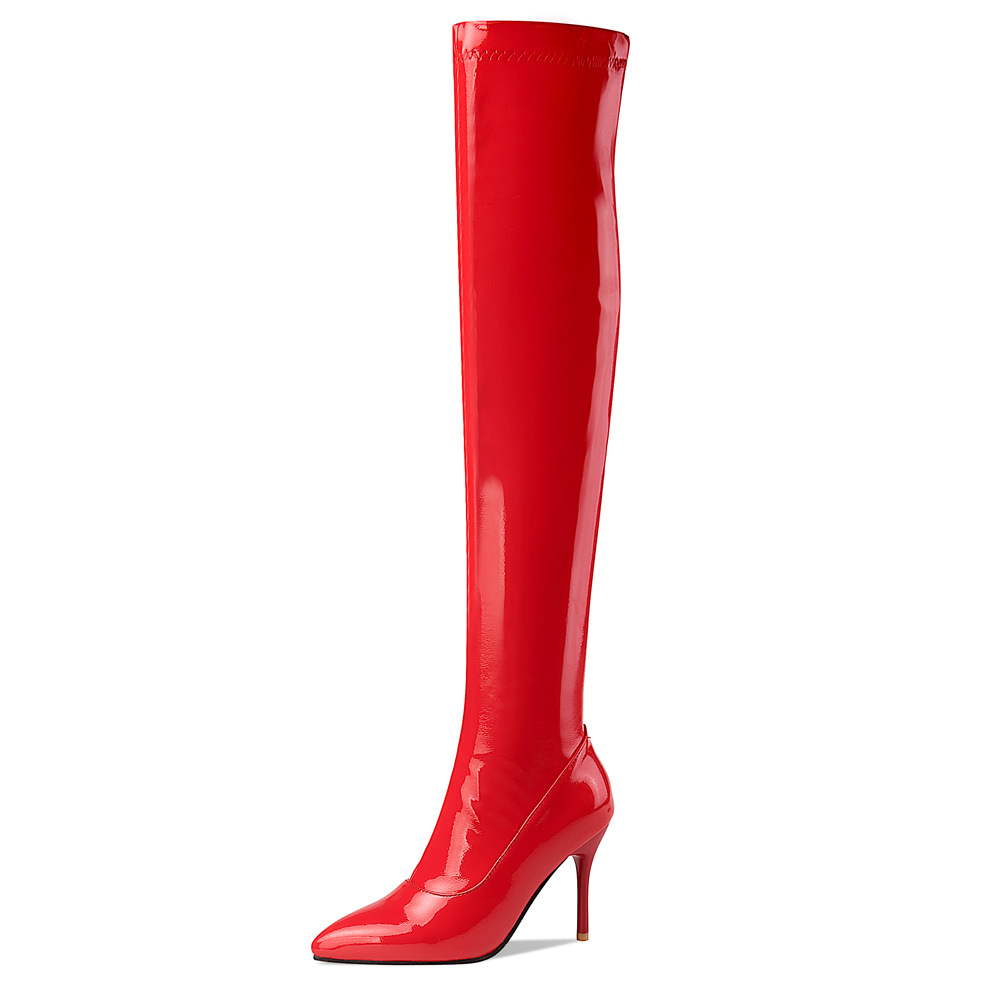 E2534 930K GIÀY BOOT CỔ CAO NỮ CHETDRC BIG SIZE NGOẠI CỠ CỔ CAO QUA GỐI MŨI NHỌN GÓT NHỌN MÙA XUÂN THU ĐÔNG PHONG CÁCH ÂU MỸ GIÀY DÉP NỮ G03 SẢN PHẨM MỚI