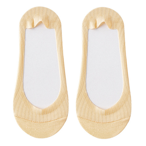 Ice silk invisible socks women's boat socks summer thin pure cotton bottom non-slip non-falling low-cut shallow mouth single shoes socks set for women