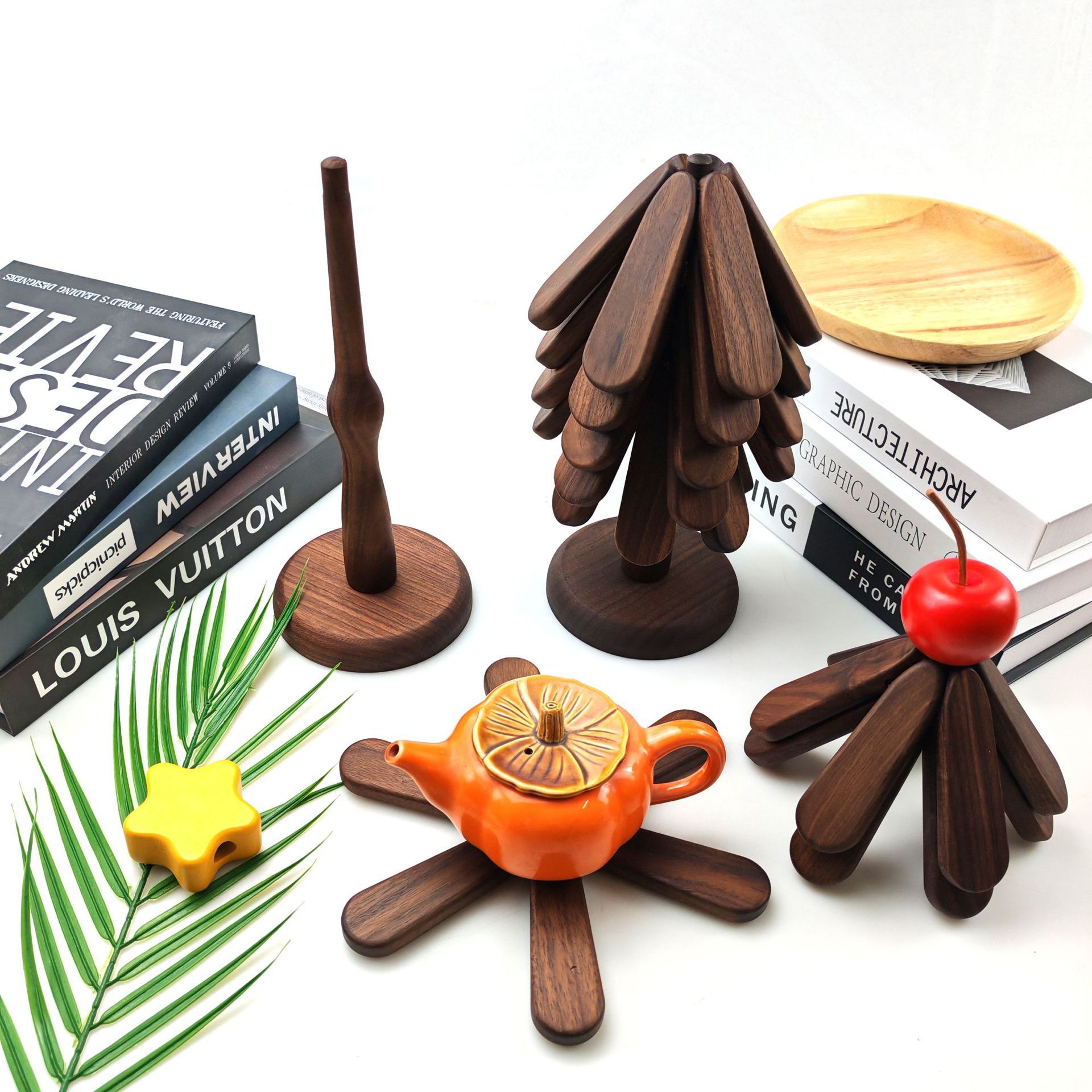 Un árbol de alto valor de nuez negra de América del Norte cubiertos de madera maciza almohadilla de aislamiento térmico resistente a quemaduras mesa de comedor decoración del hogar regalos