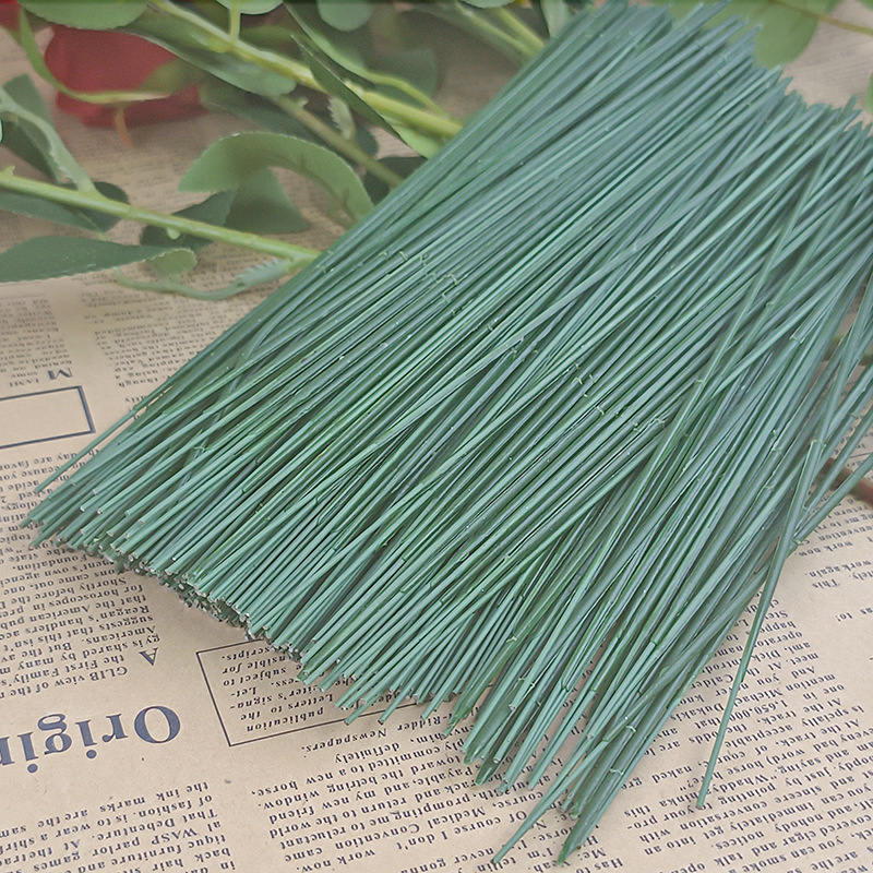 Flores de hierro lazo de alambre flor DIY hecho a mano jardinería flor camino arreglo de flores varilla de flor fija Dispositivo de papel envuelto fino material de alambre de hierro