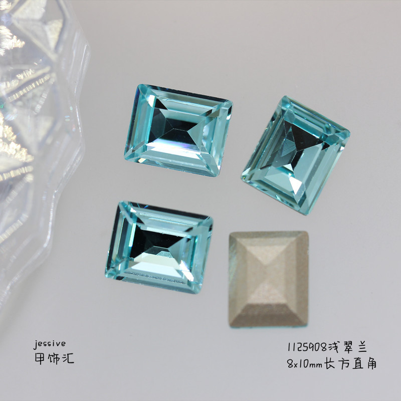1125908 직사각형 직각 8x10mm 얕은 녹색 난초