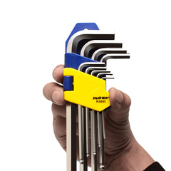 Hexagonal wrench set, plum blossom wrench, ball head, hexagonal set, flat head, extended wrench, 9 pieces