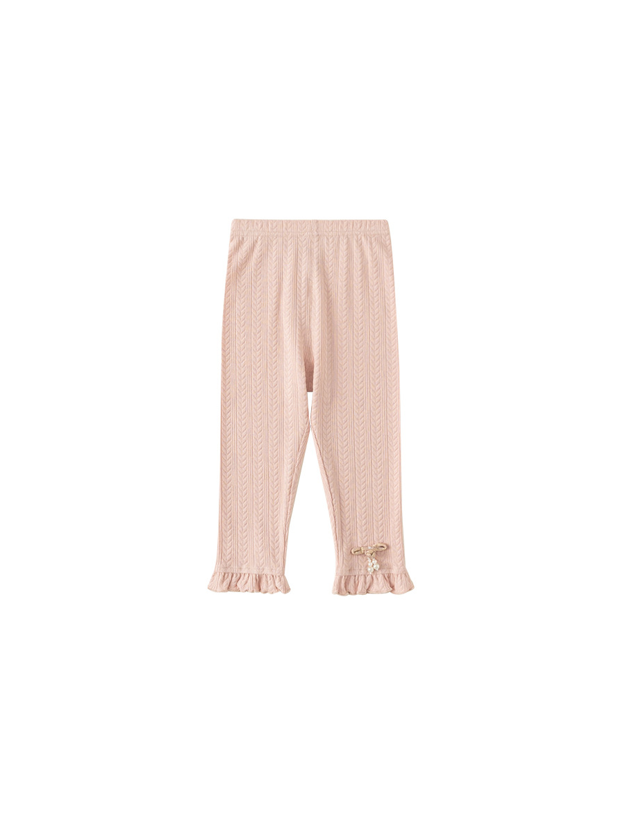 Youbao ropa para niños para niñas primavera nuevo estilo polainas con volantes de punto rosa pantalones para bebés femeninos imprescindibles para principios de primavera