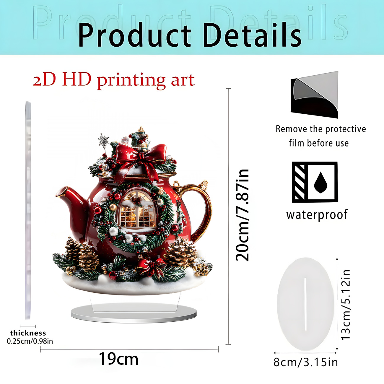 Nuevos productos transfronterizos Navidad Nochebuena Navidad Apple decoración decoración de escritorio decoración de Año Nuevo 2D acrílico