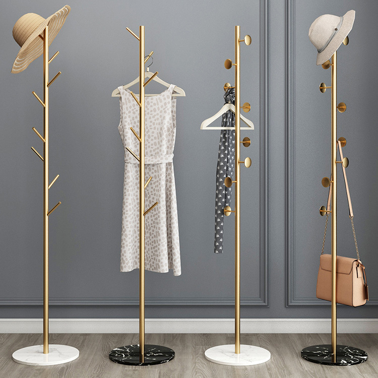 Marble iron coat rack floor-standing simple clothes bedroom home storage storage simple modern clothes rack