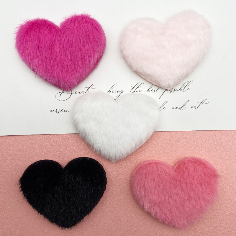 Autumn and winter best selling sweet plush love heart heart diy phone case plush slippers hair card hair accessories wholesale