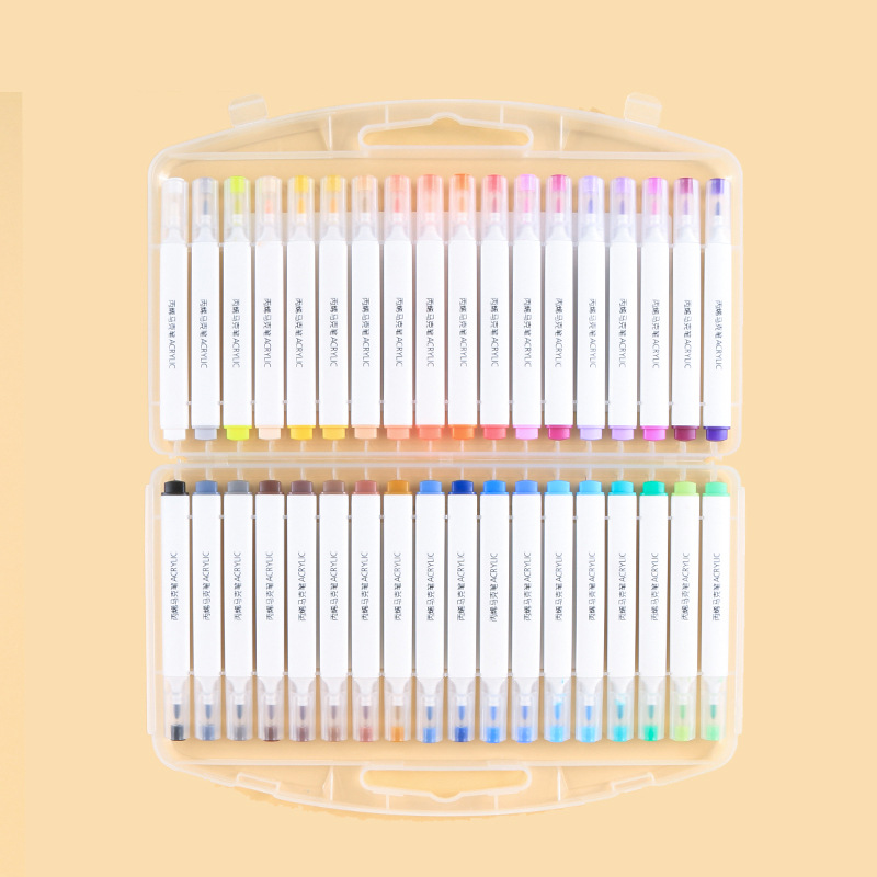 Pluma de pigmento acrílico lavable de 48 colores para niños marcador acrílico impermeable y opaco pintado a mano DIY Goka pluma