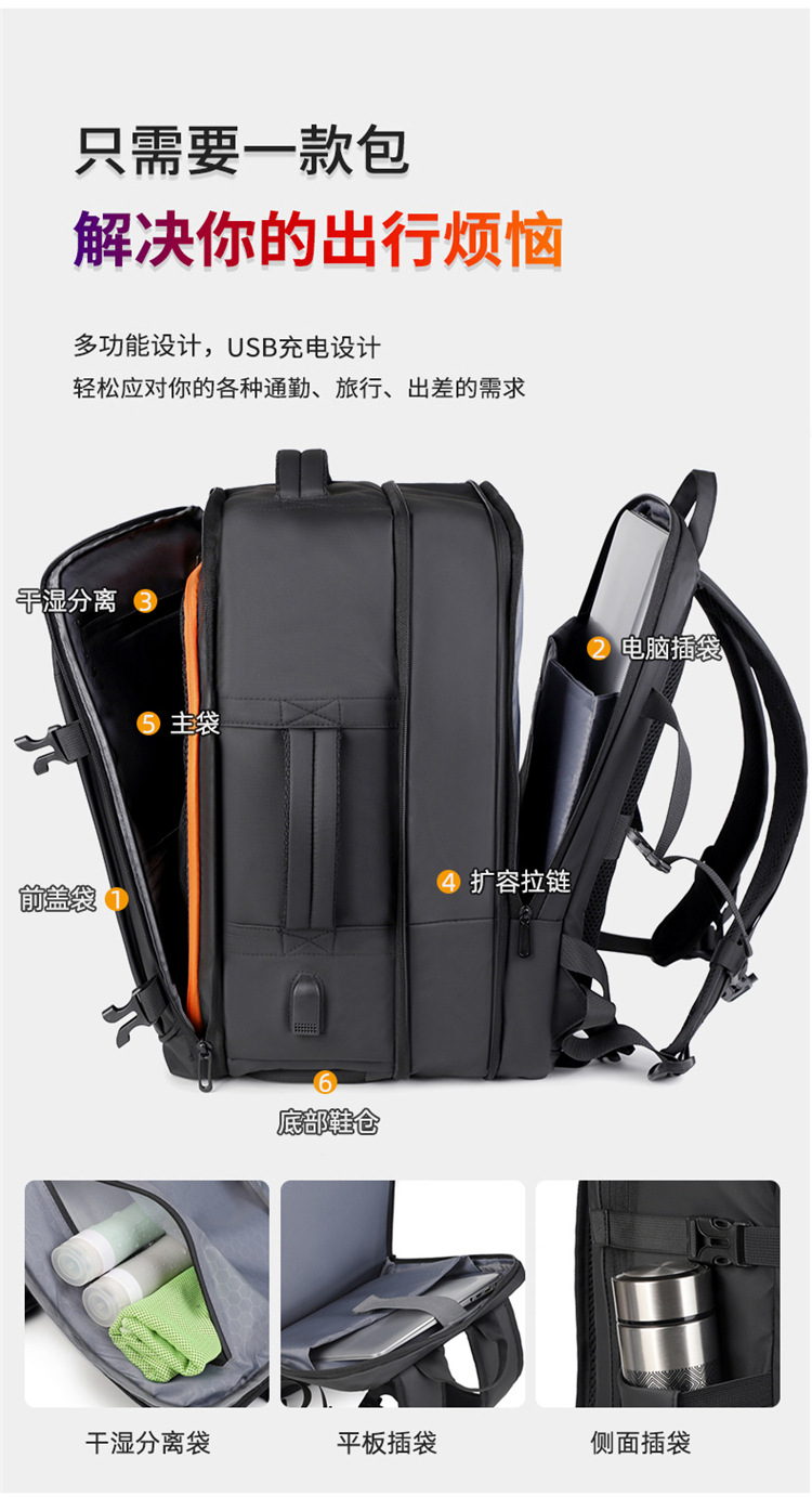 Cross-border computer bag backpack, men's style, fashionable, shoulder-carry, large-capacity commuting schoolbag, business backpack undefined