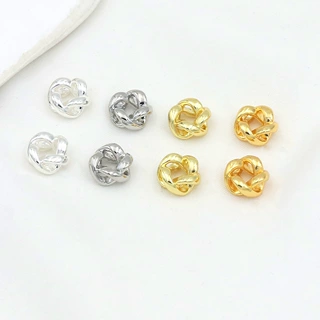 铜镀18K金保色绕圈扭麻花打结隔珠手串项链手链DIY手工饰品配件
