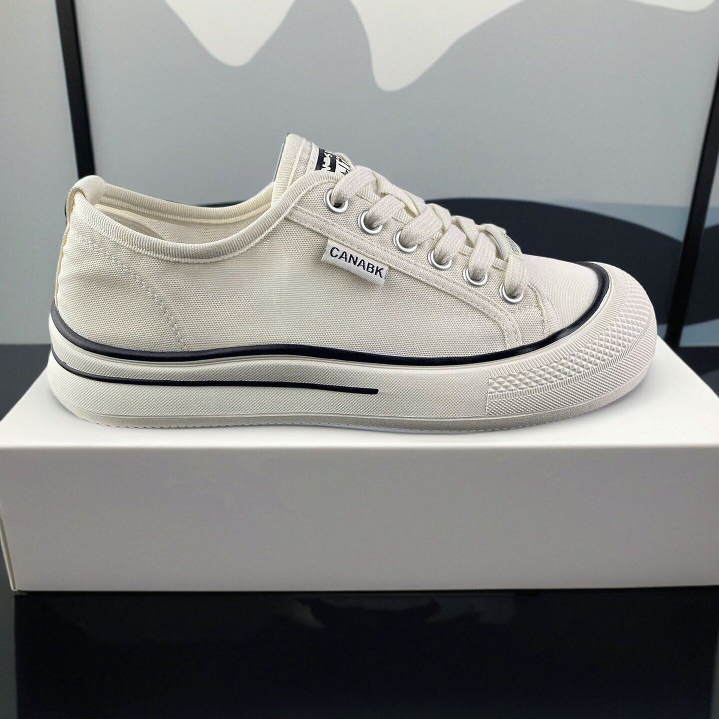 2026 nuevo estilo coreano de zapatos de lona de suela gruesa para mujeres clásicas retro redondeas lazos pequeños zapatos blancos zapatos de lona casuales