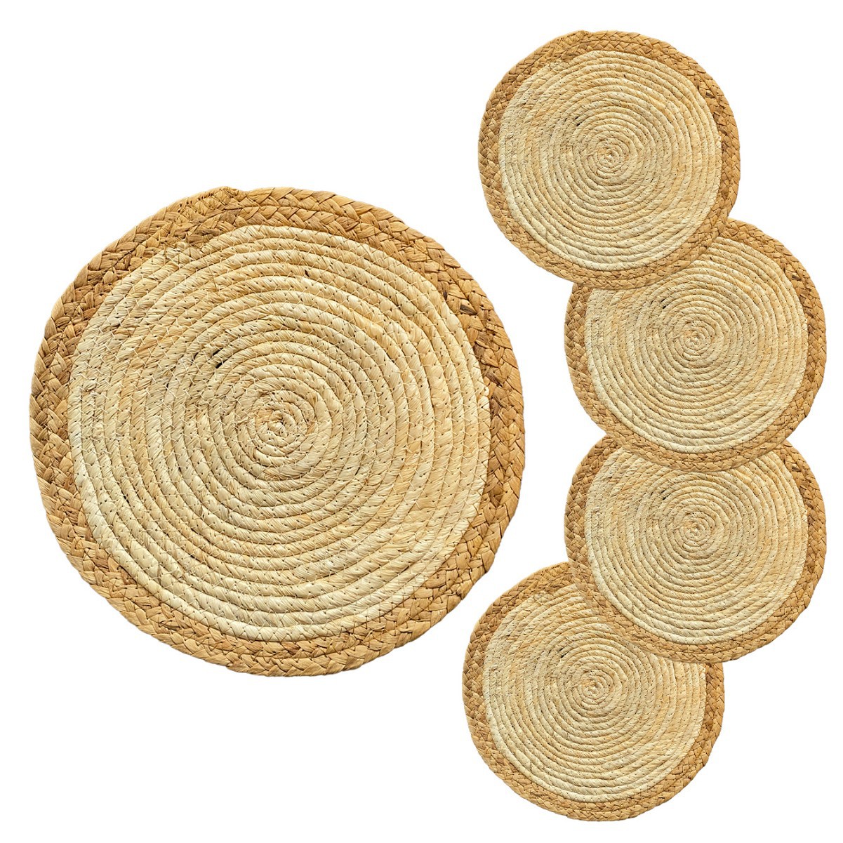 Cojín de mesa redondo de tejido transfronterizo Cojín de mesa de cuerda de algodón Actividades de cena interior y exterior Fiesta familiar mesa de comedor cocina cojín de tazas