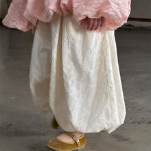 尖子蛋韩系童装2025春夏新款女童裤子刺绣花边灯绒裤收脚裤长裤