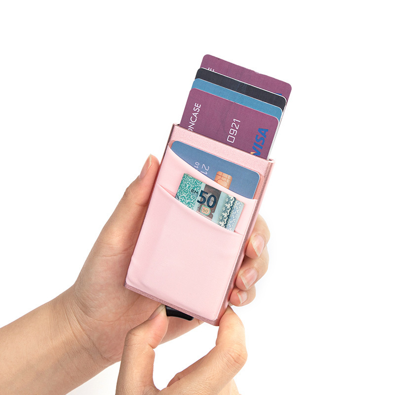 Cross-Border Storage Cash Credit Card Holder Automatically Pops up Anti-Theft Brushed Aluminum Alloy Card Box Access Card Business Card