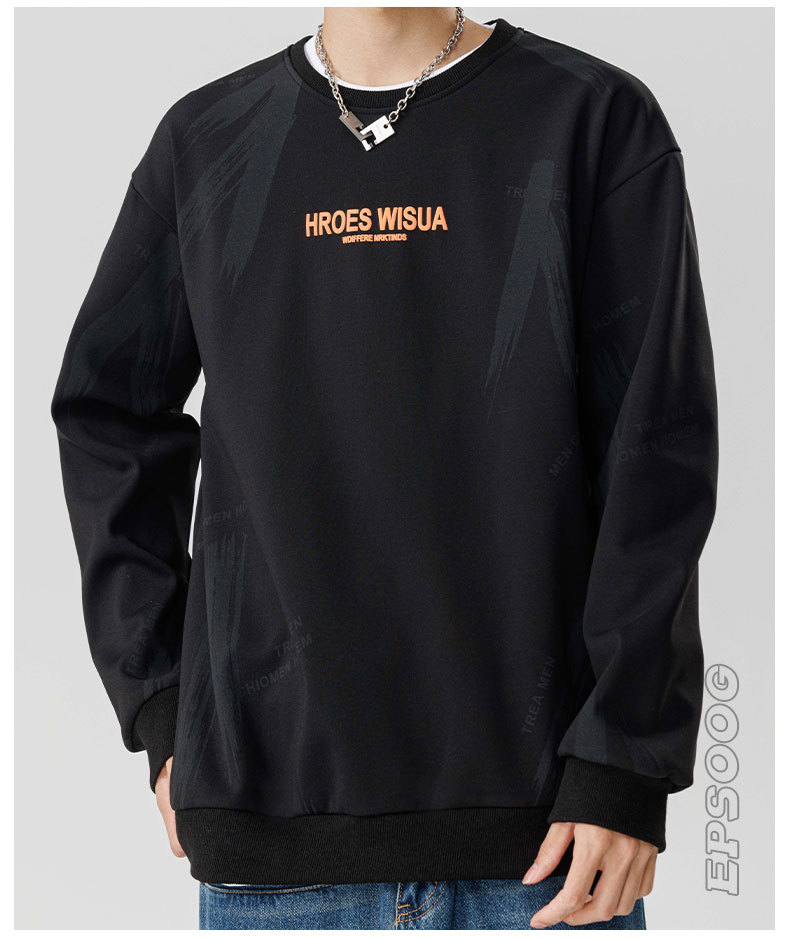 Herren Hoodie Mit Letter Print Oversize Sweatshirt Locker_voghion.com