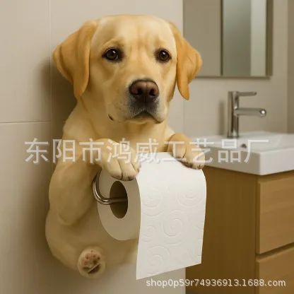 クロスボーダー新製品工芸品像家の装飾かわいい犬ペーパータオルホルダートイレットペーパーホルダー樹脂装飾品ペンダント
