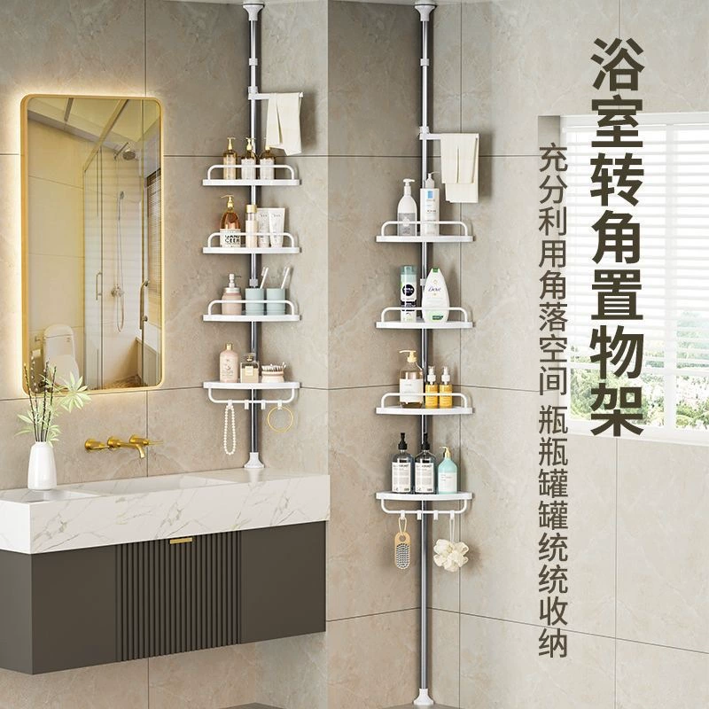 Стеллаж для хранения в ванной комнате, угловой стеллаж для ванной комнаты, угловой стеллаж для хранения без перфорации, телескопический стеллаж для хранения, завод