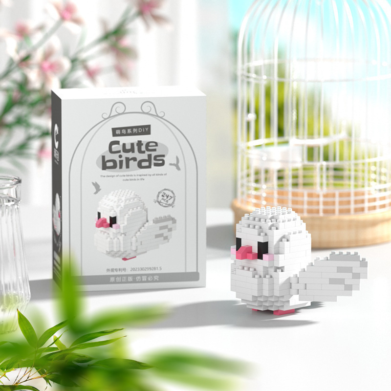 Pajaros compatibles, loros, bloques de construcción altos, flores, flores, ramas, flores, animales, decoraciones, juguetes inteligentes para niños, cabinas de mujeres