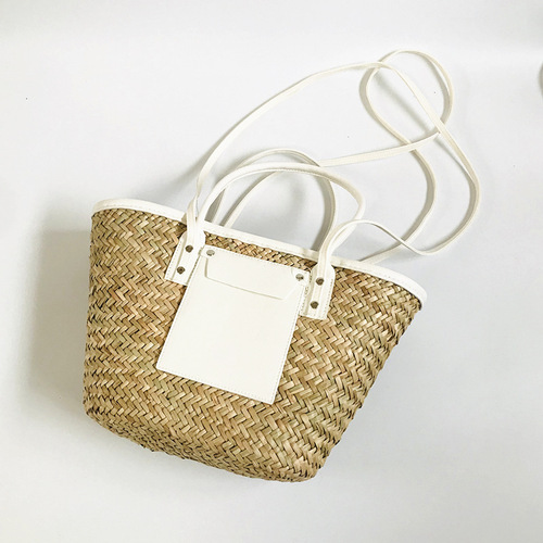 One piece drop shipping Laizhou straw bag open large bag woven bag shoulder bag women's handbag twill basket bag new style